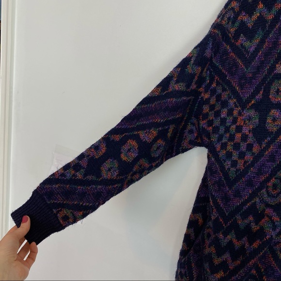 Asymmetrical Close, Wool-Blend, Vintage, Duster, Cardigan Sweater with Pockets - Picture 6 of 15